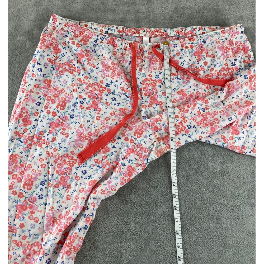 Old Navy Intimates Womens XL Floral Pajama Pants Pink Red White Wide Leg Lounge - Picture 10 of 16